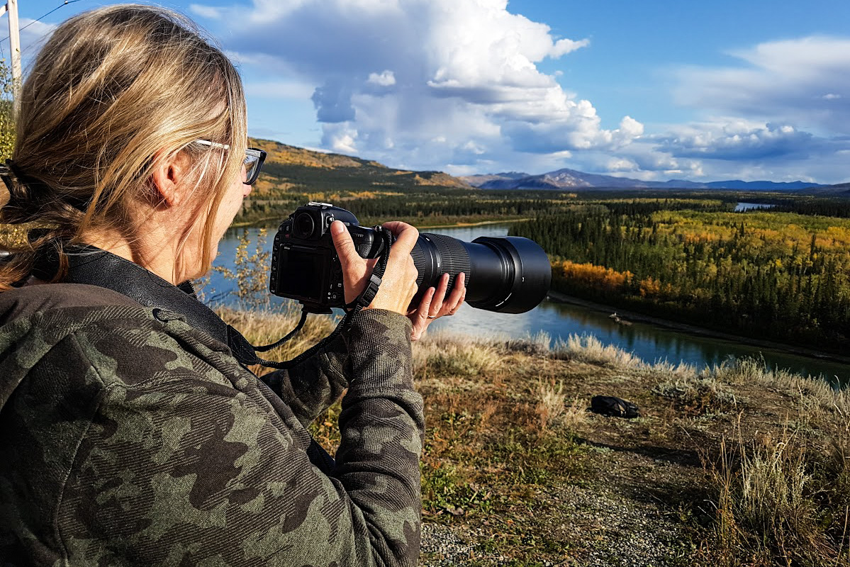 Fotograaf met zoomlens in Canada