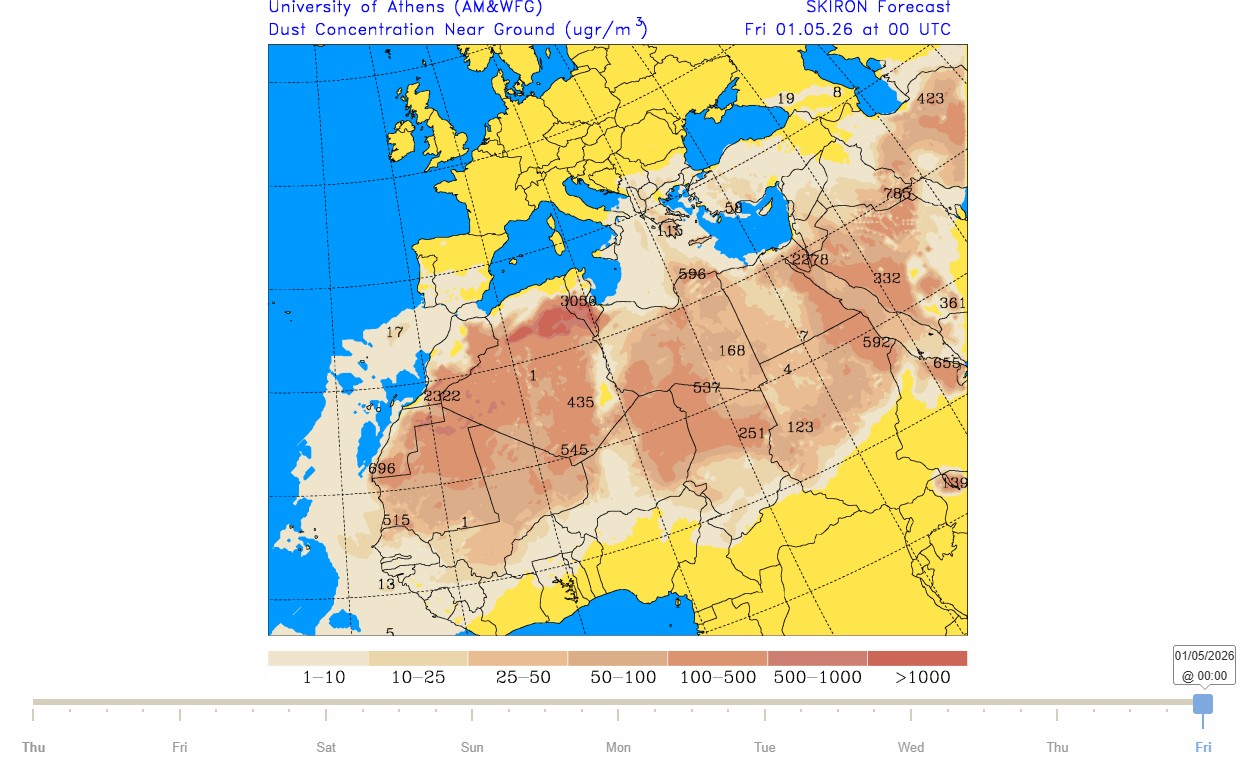 Sahara-zand weerbericht