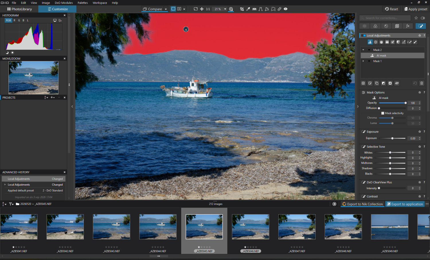 ucht masker in foto-editor