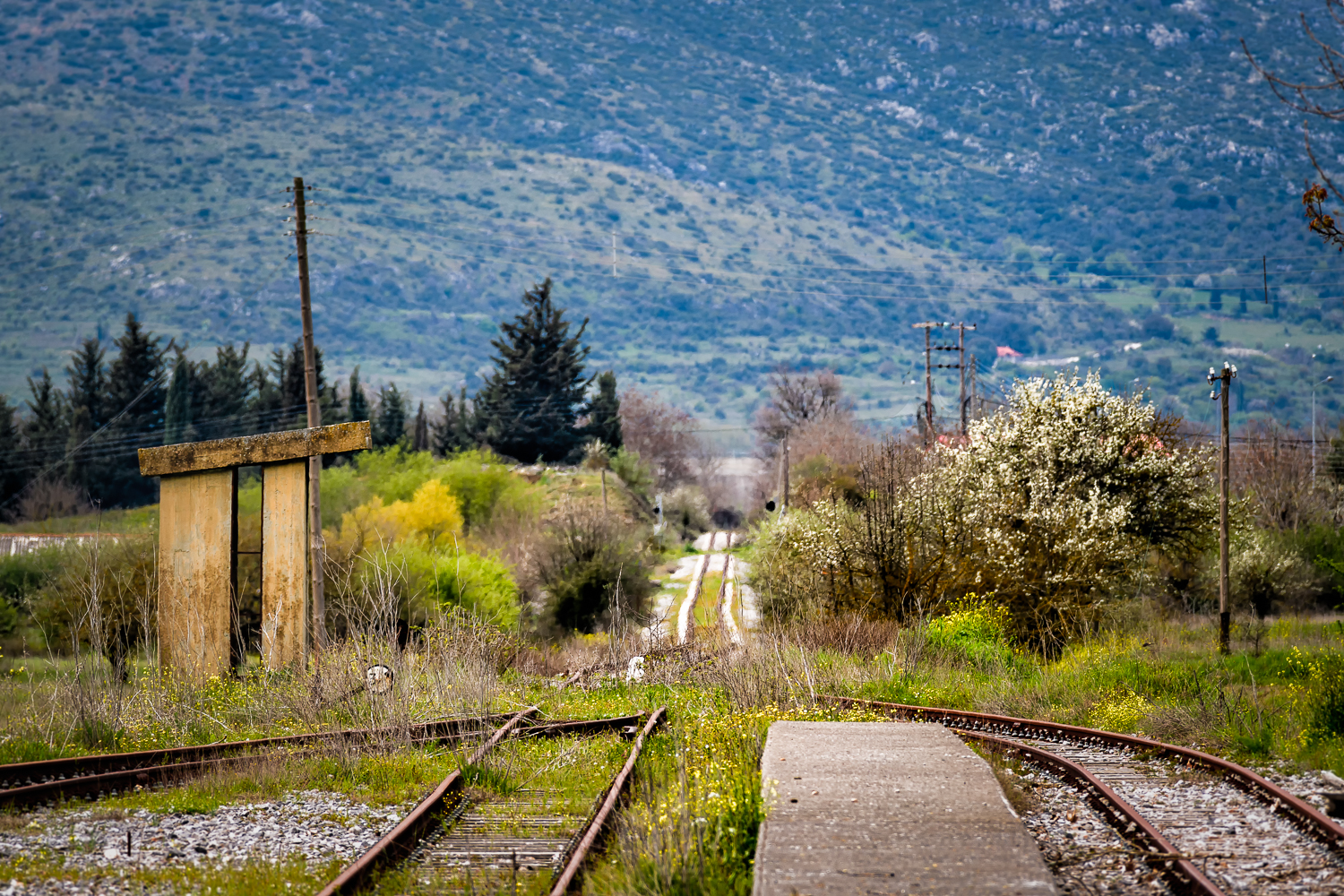 Verlaten treinstation op de Peloponnesos